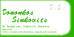 domonkos simkovits business card
